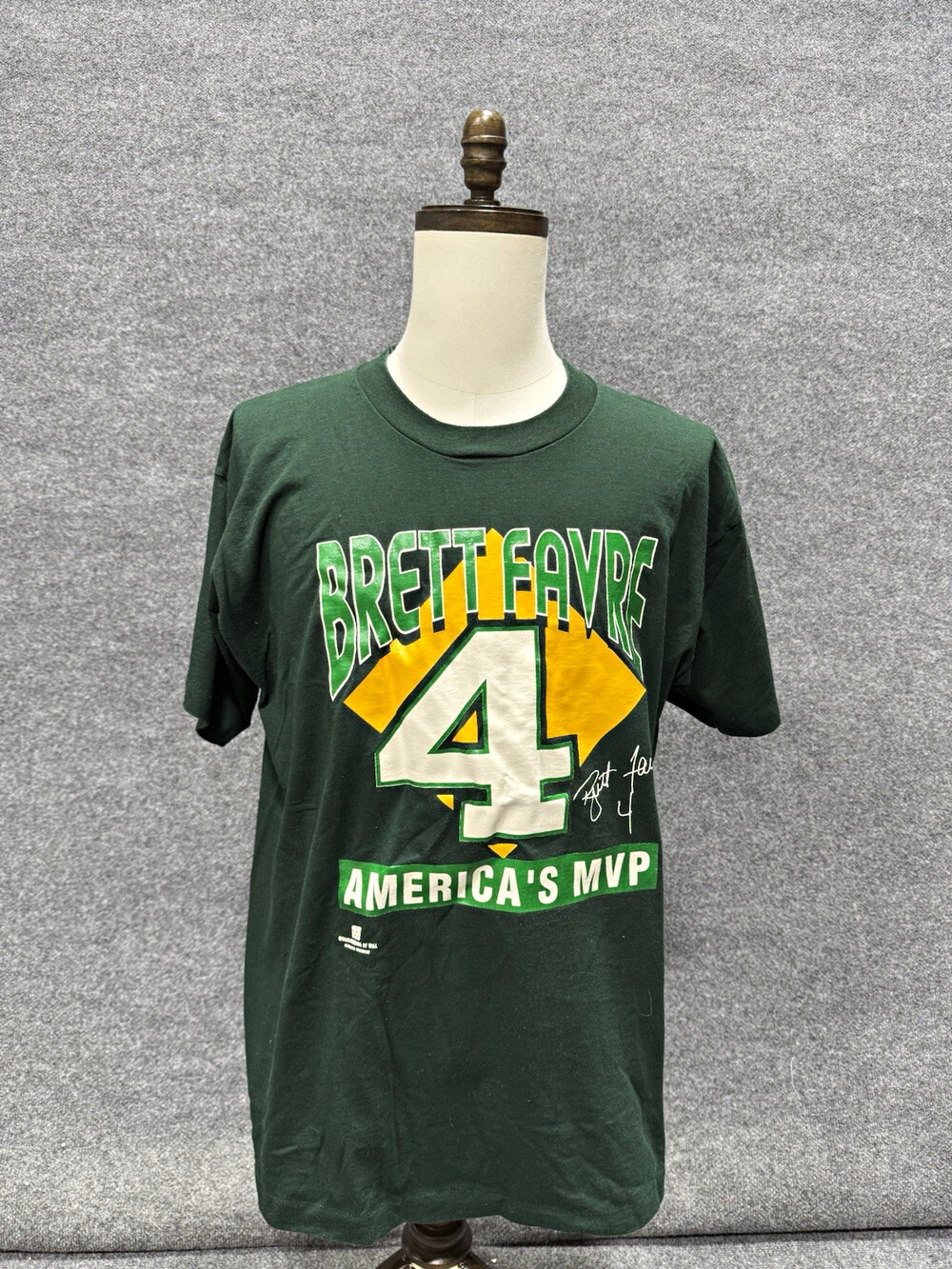 Vintage Brett Favre Green Bay Packers #4 Americaโs MVP T-Shirt XL Fruit Loom